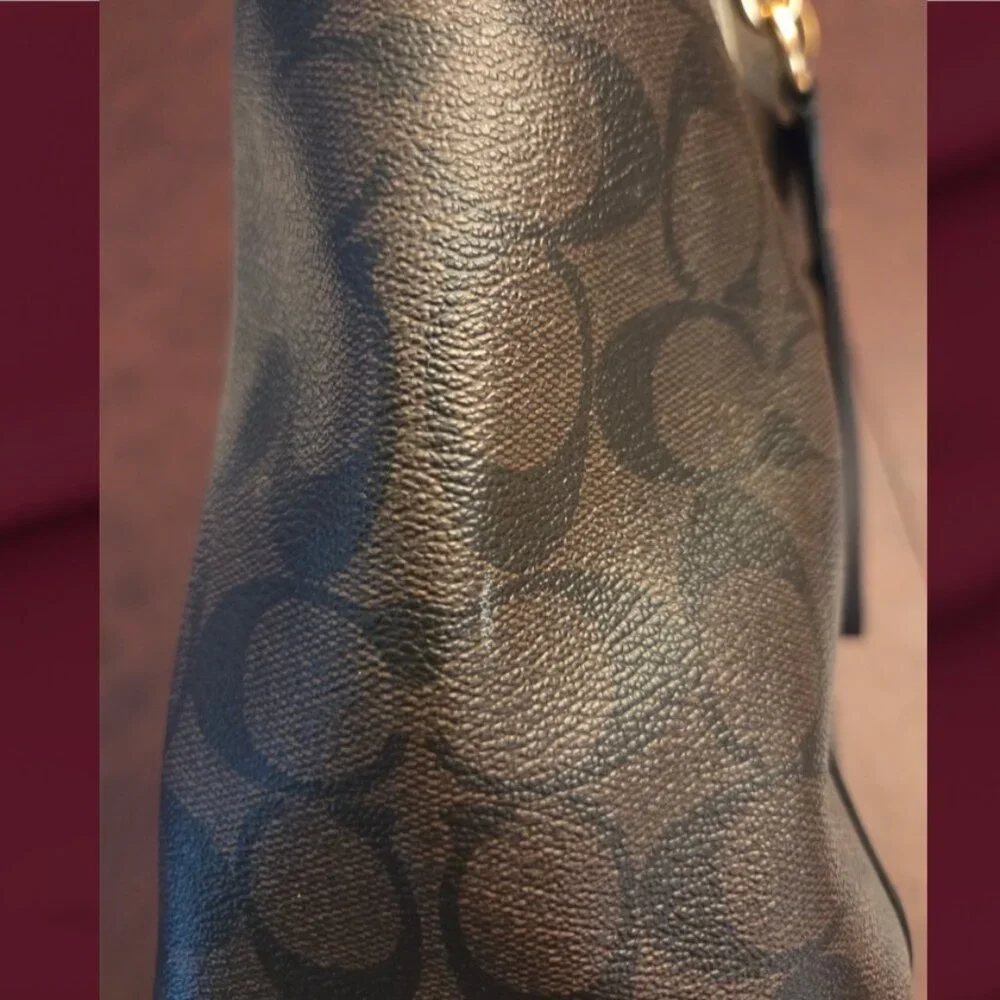 Coach Ava Signature Leather Zip Top Tote Bag - Picture 10 of 11